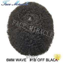 African American Mens Hairpiece Afro Toupee For Black Men Kinky Curly Wavy Hair