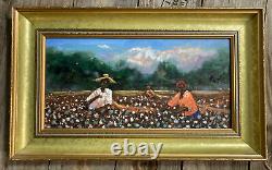 African American Original Oil Painting by Ted Ellis 1998 8X 16 Black Americana