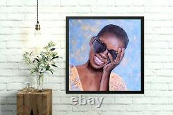 African American Painting Black Woman Original Art Portrait Wall Art