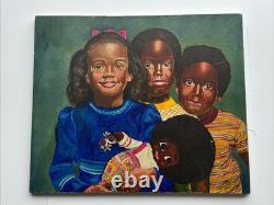African American Portrait Painting Black Family Children Doll Kids Ken Bell 24