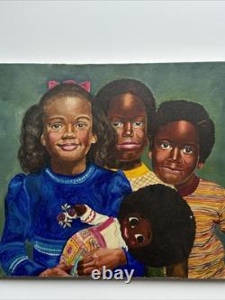 African American Portrait Painting Black Family Children Doll Kids Ken Bell 24
