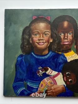African American Portrait Painting Black Family Children Doll Kids Ken Bell 24