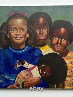 African American Portrait Painting Black Family Children Doll Kids Ken Bell 24