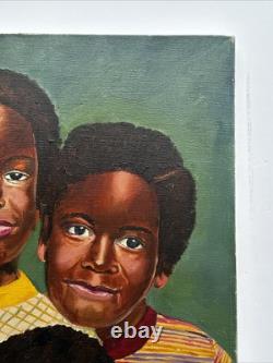 African American Portrait Painting Black Family Children Doll Kids Ken Bell 24
