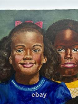 African American Portrait Painting Black Family Children Doll Kids Ken Bell 24