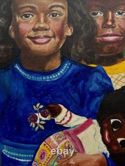 African American Portrait Painting Black Family Children Doll Kids Ken Bell 24