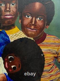 African American Portrait Painting Black Family Children Doll Kids Ken Bell 24