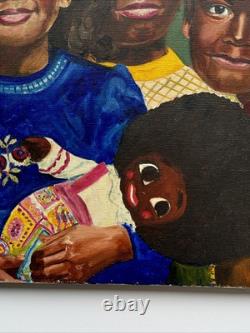African American Portrait Painting Black Family Children Doll Kids Ken Bell 24