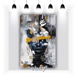 African American Queen Canvas Modern Black Wall Art For Home, Black Art Prints