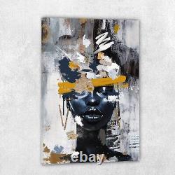 African American Queen Canvas Modern Black Wall Art For Home, Black Art Prints