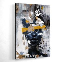 African American Queen Canvas Modern Black Wall Art For Home, Black Art Prints