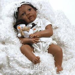 African American Realistic Girl Baby Doll Black Hair Reborn Infant Weighted New