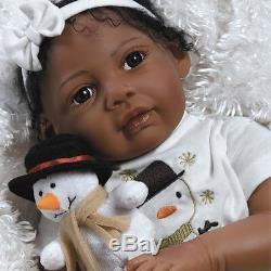 African American Realistic Girl Baby Doll Black Hair Reborn Infant Weighted New