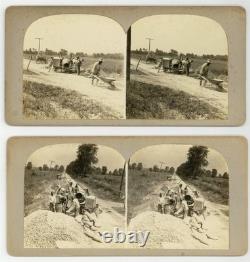African American Road Crew 1920 Medina Ohio Black Construction Workers Photo Set