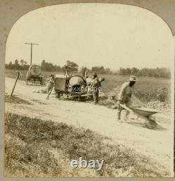 African American Road Crew 1920 Medina Ohio Black Construction Workers Photo Set