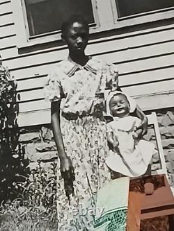 African American School Rare Colored Student POSING WITH BLACK DOLL I. CHAIR