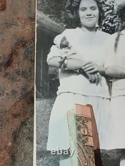 African American School Rare White Students WHITE GIRLS HOLDING BLACK DOLL