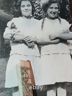 African American School Rare White Students WHITE GIRLS HOLDING BLACK DOLL