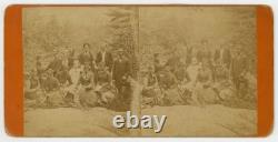 African American Stereoview 1880 Rare Interracial Group Photo Black J14610