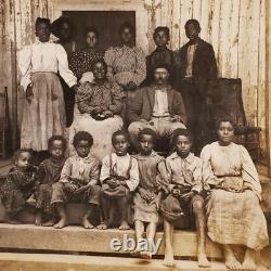 African American Stereoview c1870 Black Family Plantation Angry White Man K379