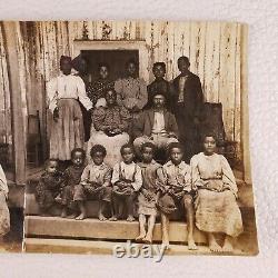 African American Stereoview c1870 Black Family Plantation Angry White Man K379