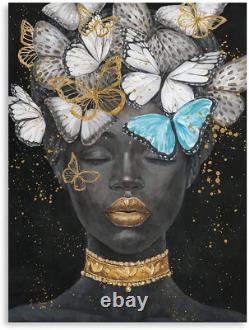 African American Woman Butterfly Picture Black Woman Butterflies Wall Decor Can