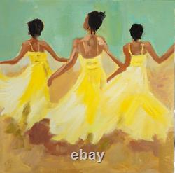 African American Woman Oil Painting Orig, Black Art, Style of Joaquin Sorolla
