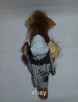 African American black art doll and baby on donkey pack mule vintage collectable