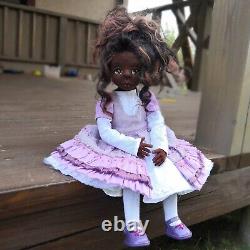 African American doll handmade Black doll 14.56 inches Art doll dark brown skin