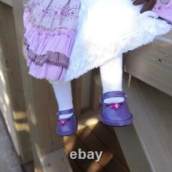 African American doll handmade Black doll 14.56 inches Art doll dark brown skin