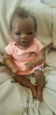 African American ethnic biracial reborn baby girl aa black