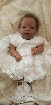 African American ethnic biracial reborn baby girl aa black