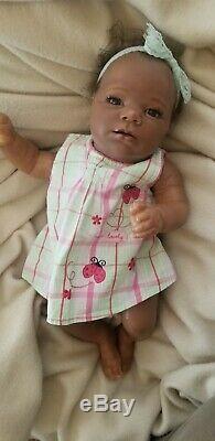 African American ethnic biracial reborn baby girl aa black