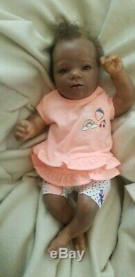 African American ethnic biracial reborn baby girl aa black