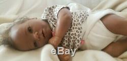 African American ethnic biracial reborn baby girl aa black