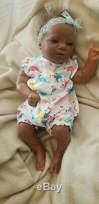 African American ethnic biracial reborn baby girl aa black