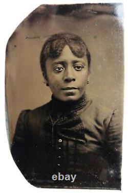 African american black lady ferrotype jeune femme noire O777
