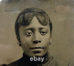 African american black lady ferrotype jeune femme noire O777