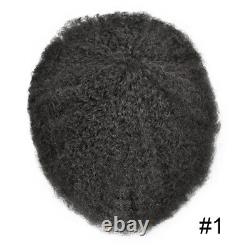 Afro Curl Mens Toupee Full Lace African American Human Black Hair Curly Systems