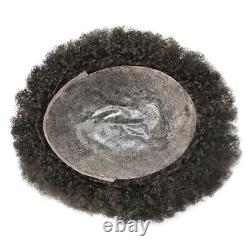 Afro Curl Mens Toupee Full Poly Skin Pu African American Hair System Replacement