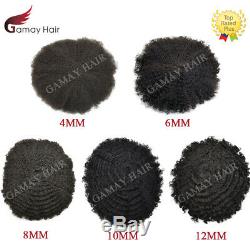 Afro Curl Mens Toupee Hairpiece French Lace Front African American Hair Systems