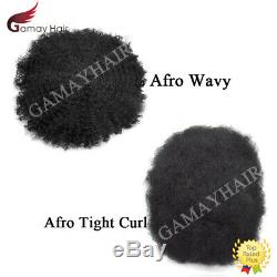 Afro Curl Mens Toupee Hairpiece French Lace Front African American Hair Systems