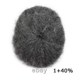 Afro Curl Mens Toupee Hairpiece Swiss Lace Front African American Hair Unit