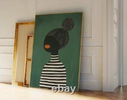 Afro & Stripes Made-to-Order African American Art (SUBMIT BEST OFFER) 10 x 8