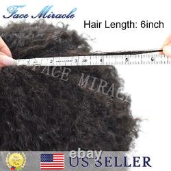 Afro Toupee for Black Men Full PU Human Hair Units for Man African American Men
