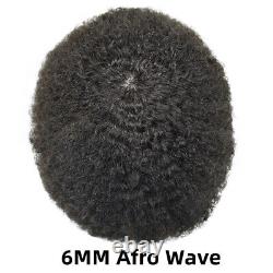 Afro Toupee for Black Men Human Hair System Full PU African American Hairpiece