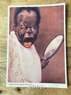 Alfred Leete Crying Black Baby African American Poster Print 1976 Extremely Rare