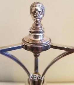 American Coin silver Toothpick Holder Bust of African American Black Man