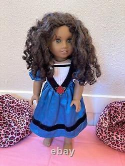 American Girl 18 Doll Retired Historical Cecile Rey Sonali Mold Dress Damaged