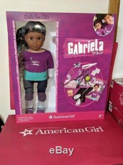 American Girl 18 inch Gabriela Doll Book Sparkly Sequins Outfit Accessories NEW